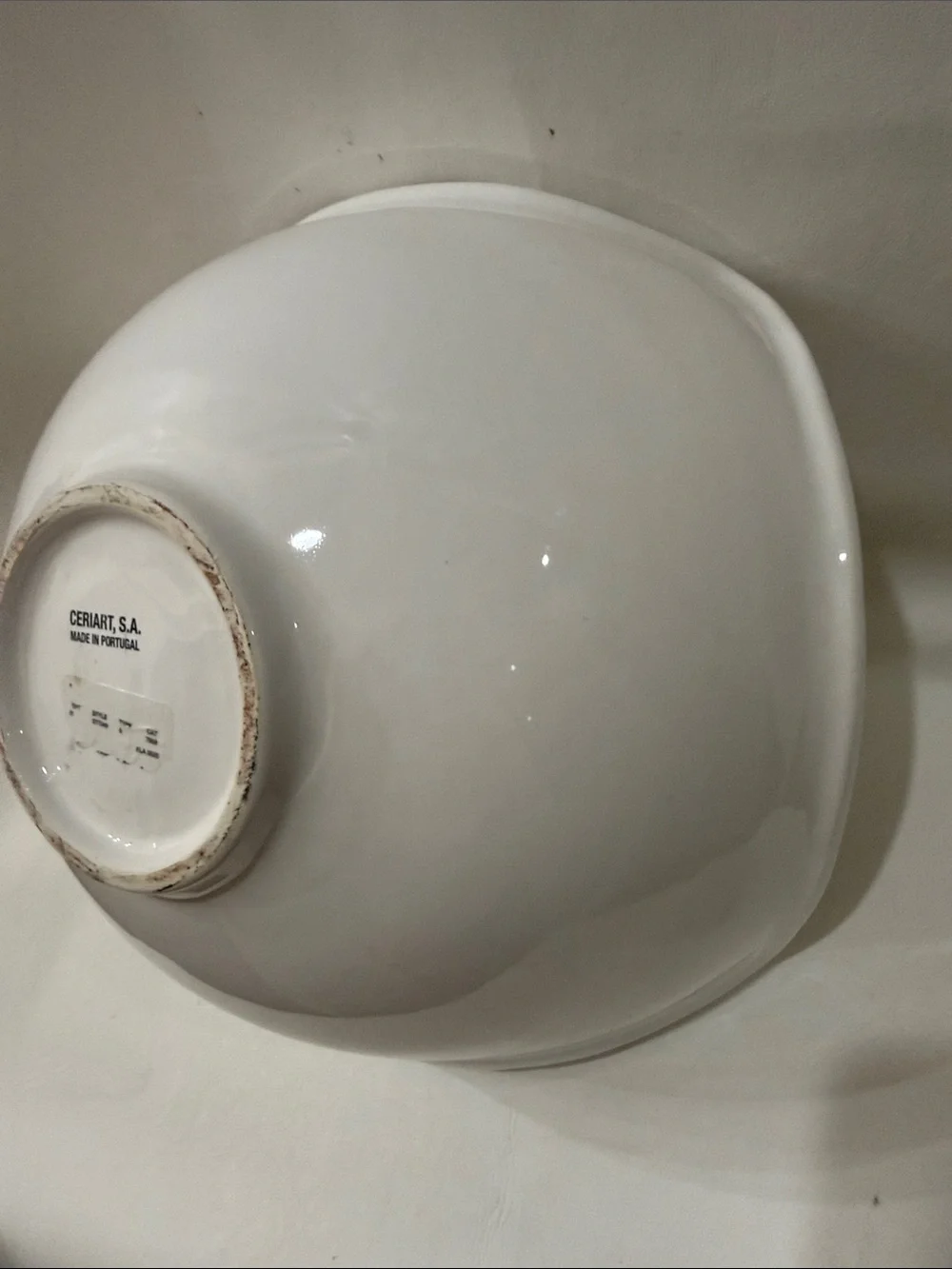 Ceriart Portugal Elegant White Ceramic Serving Bowl Beaded Edge 12 In X 12 In